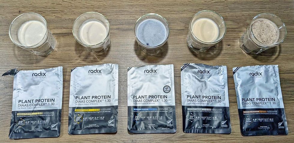 Radix Nutrition Plant Protein Powder in glasses