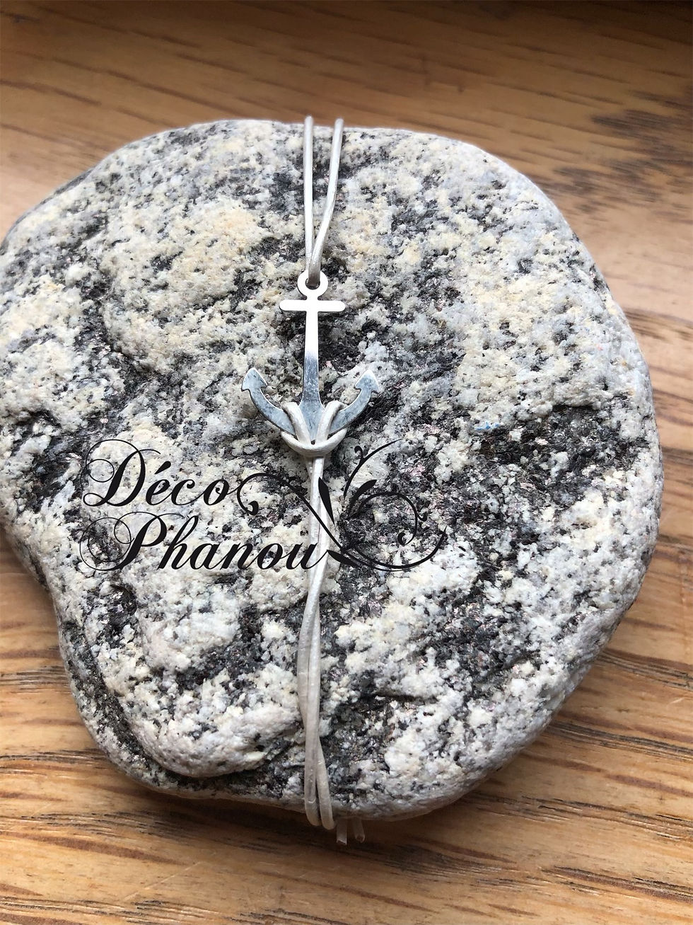 Miniature : BRACELET CUIR ET ANCRE ARGENTE