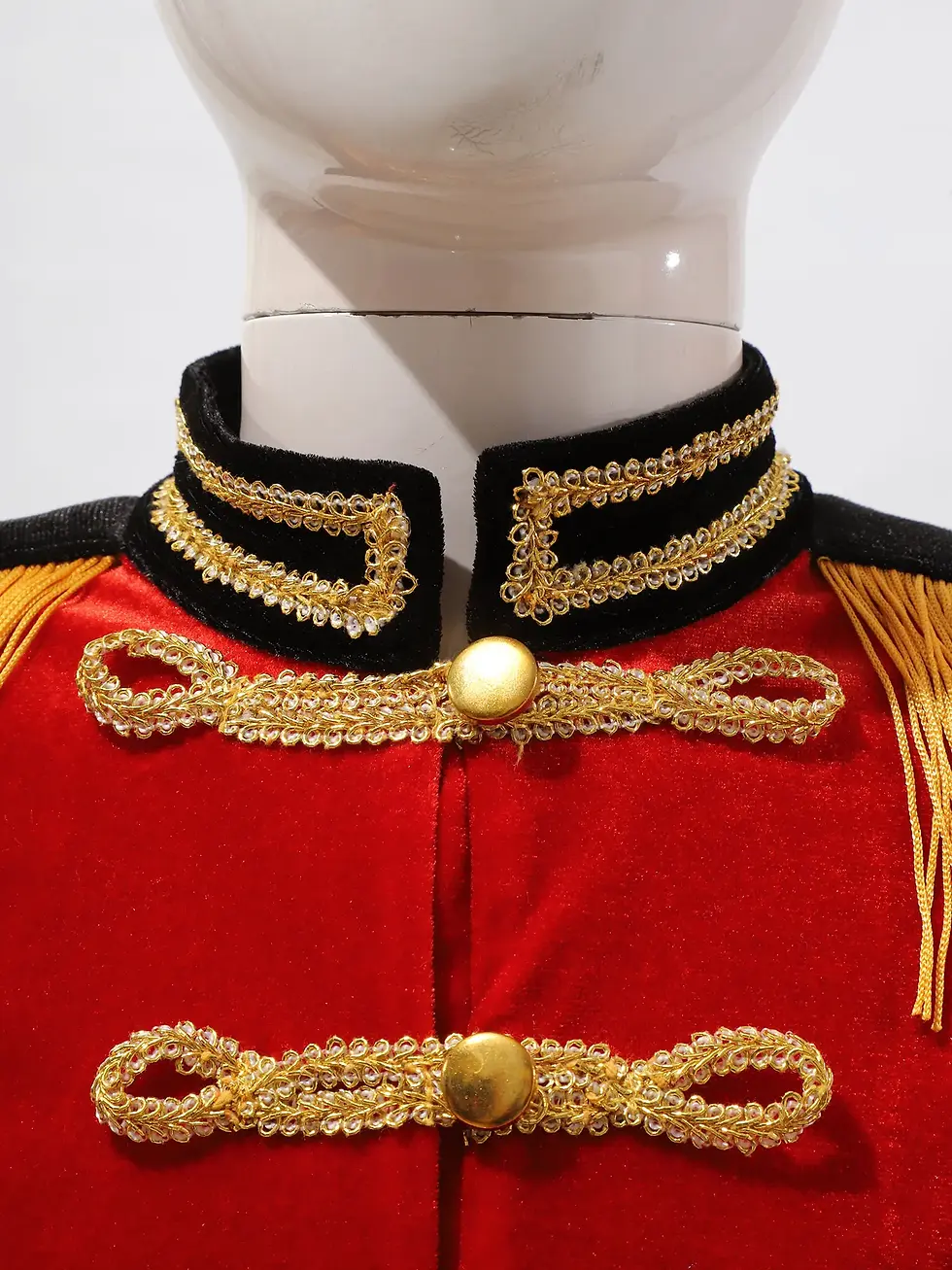 Pikkukuva: Conjunto de uniforme de tambor mayor para niños y niñas estilo cascanueces.