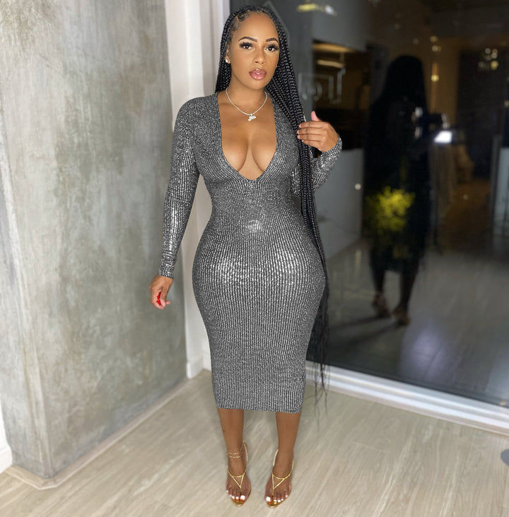 Thumbnail: DEEP BRONZING FABRIC DRESS