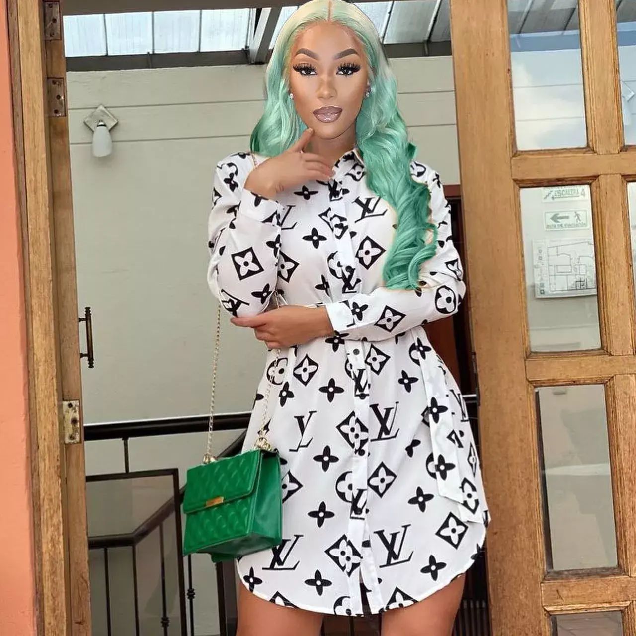 BOLD LETTER SHIRT DRESS