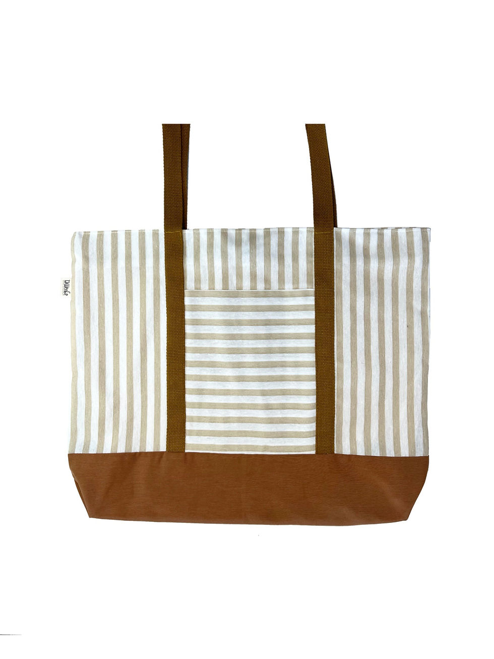 Bolso playero marrón rayas