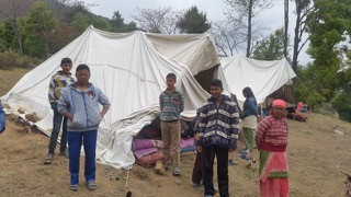 temporary housing for children after the earthquake