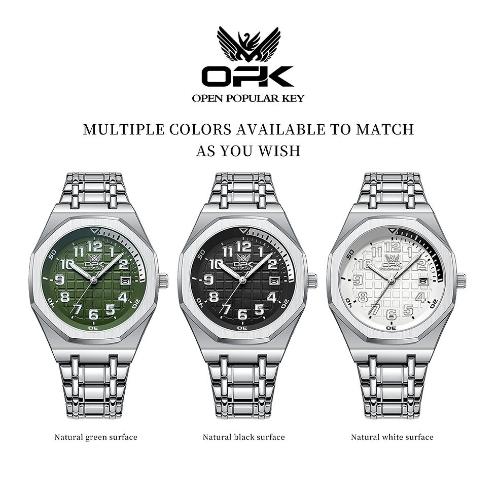 Miniatura: Relógio masculino OPK, modelo 8158, à prova d'água