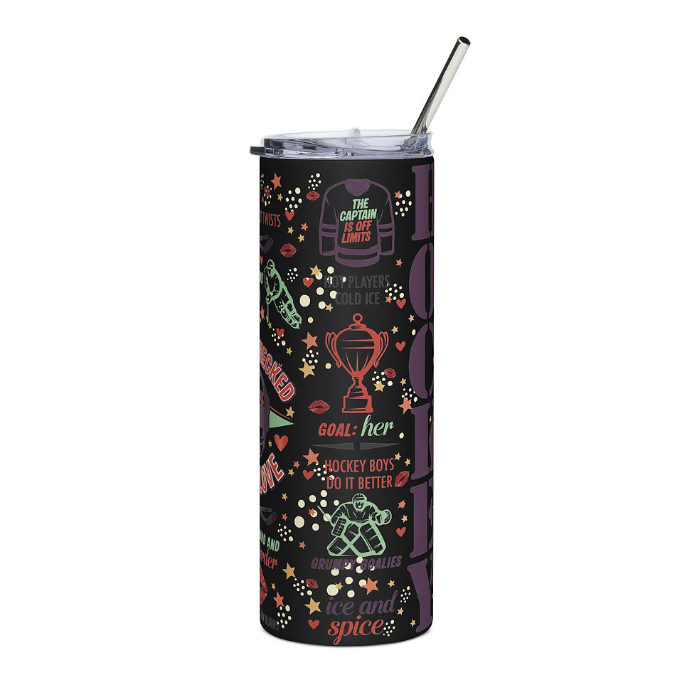 Thumbnail: Hockey Romance Tumbler 20oz Stainless Steel Travel Cup, Spicy Reader Gift