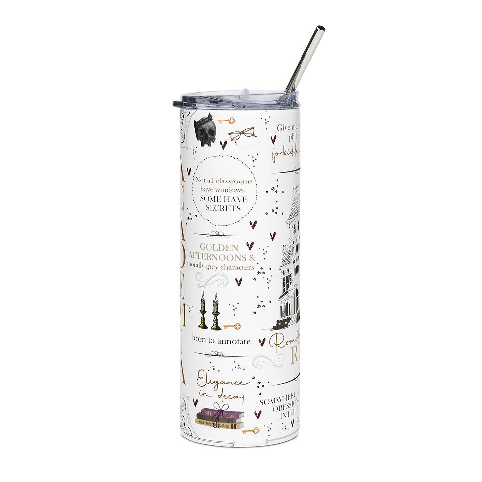 Thumbnail: Dark Academia Tumbler | Reusable 20oz Stainless Steel | Bookish Trope 360 design