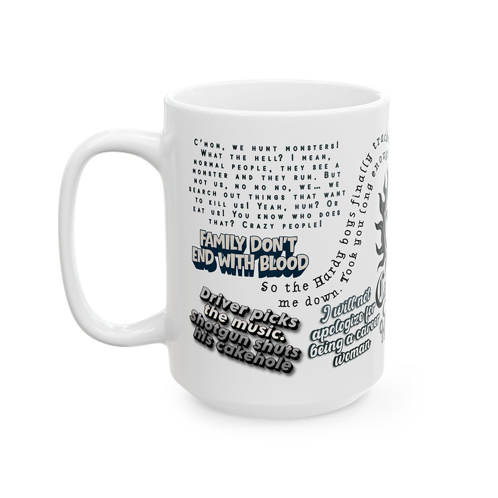Thumbnail: Supernatural Quotes Mug | Ceramic 11oz or 15oz | Monochrome Character Sayings