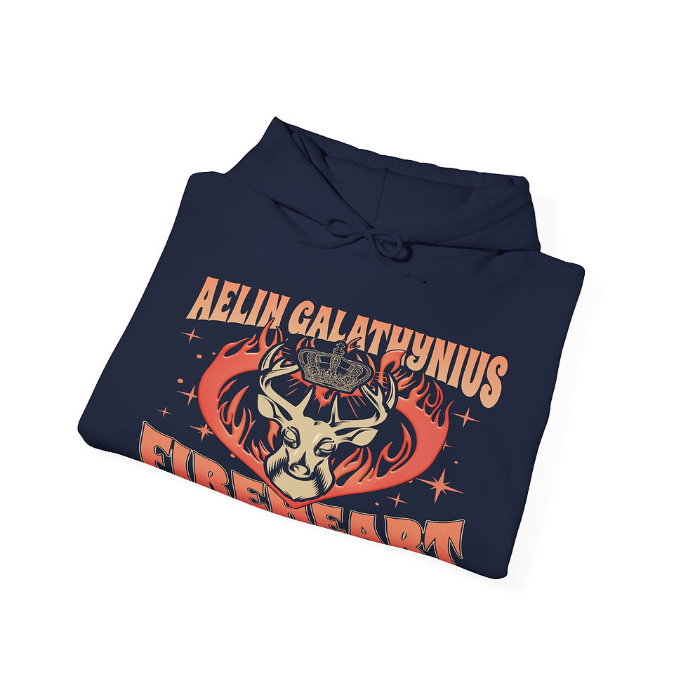Thumbnail: Blue Aelin Galathynius Fireheart skull graphic hoodie