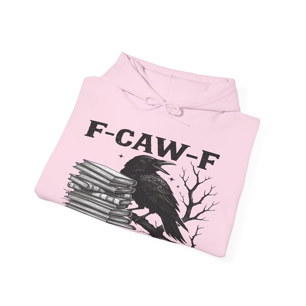 Thumbnail: Bookish Raven Hoodie — “F-CAW-F I’m Reading” Book Lover TBR Sweatshirt