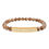 Thumbnail: Engraved Bar Bracelet Natural Stone Beads | Custom Text Stretch Bracelet