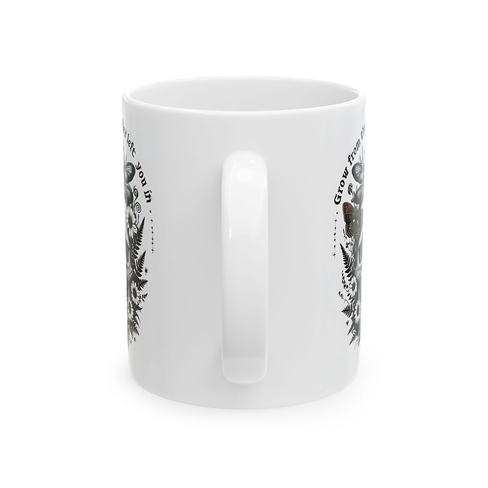 Thumbnail: Skull Moth Grow From the Dirt They Left You In Coffee Ceramic Mug, 11oz 15oz 