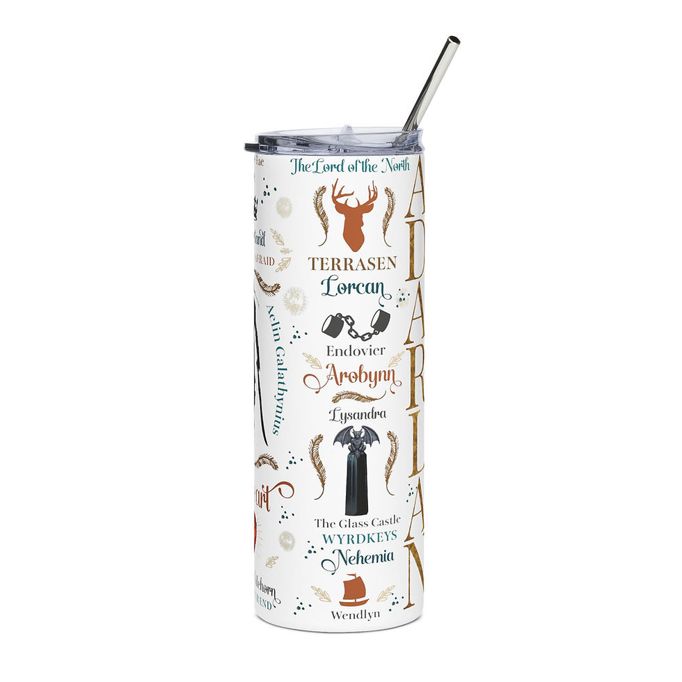 Thumbnail: Reusable TOG Bookish SJM Skinny 20oz Tumbler, Throne of Glass Stainless Steel 