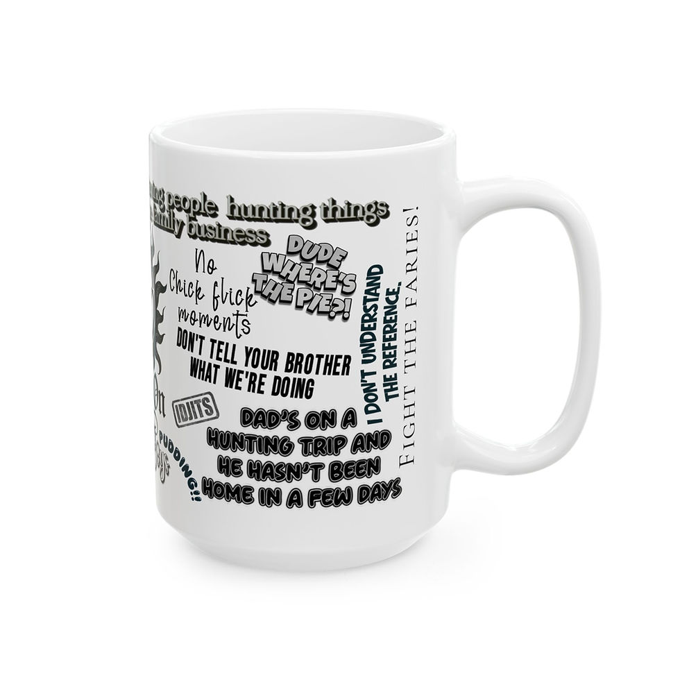 Thumbnail: Supernatural Quotes Mug | Ceramic 11oz or 15oz | Monochrome Character Sayings