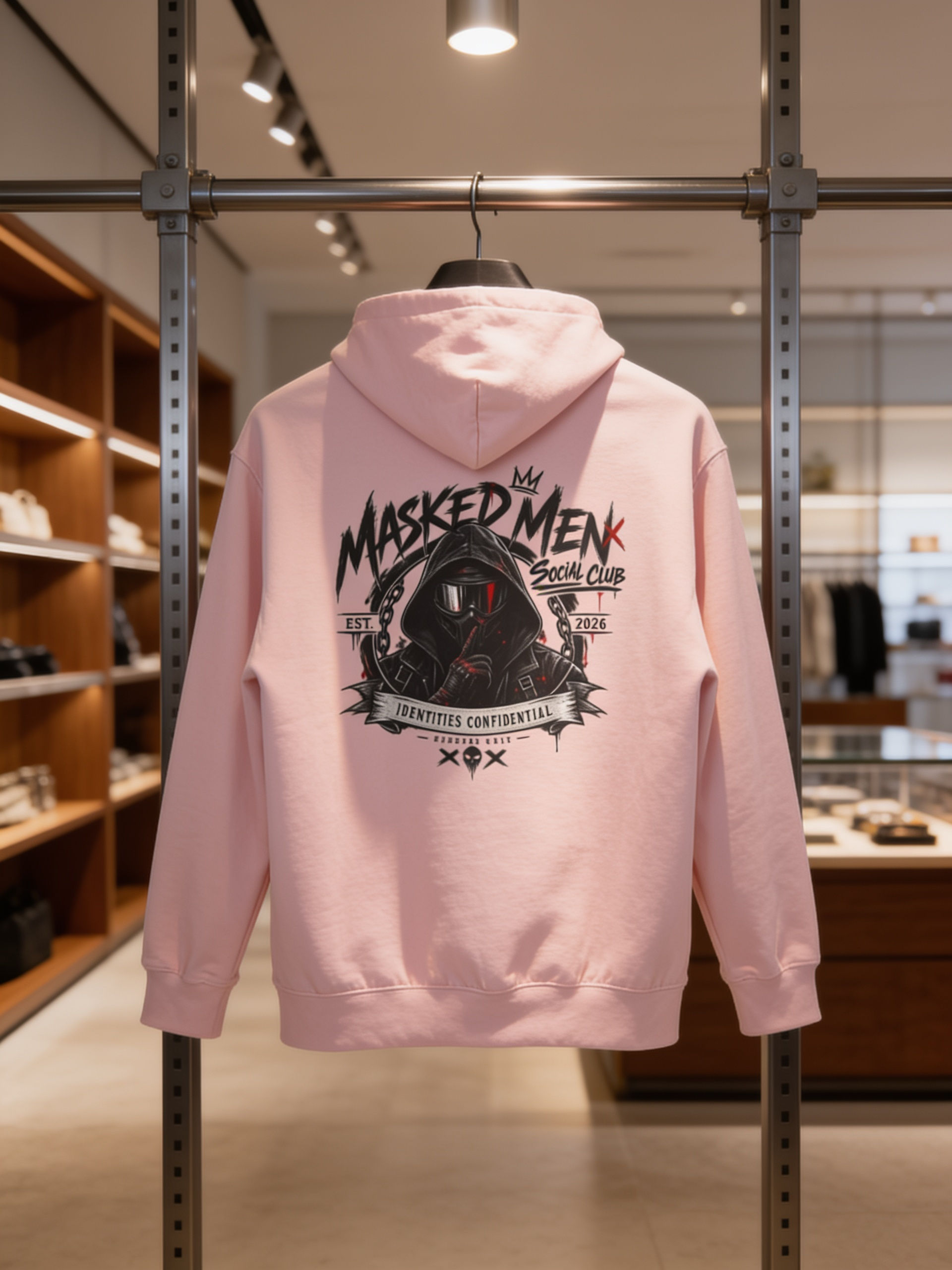 Masked Men Social Club Hoodie | Dark Streetwear Graphic Pullover | Reader Gift