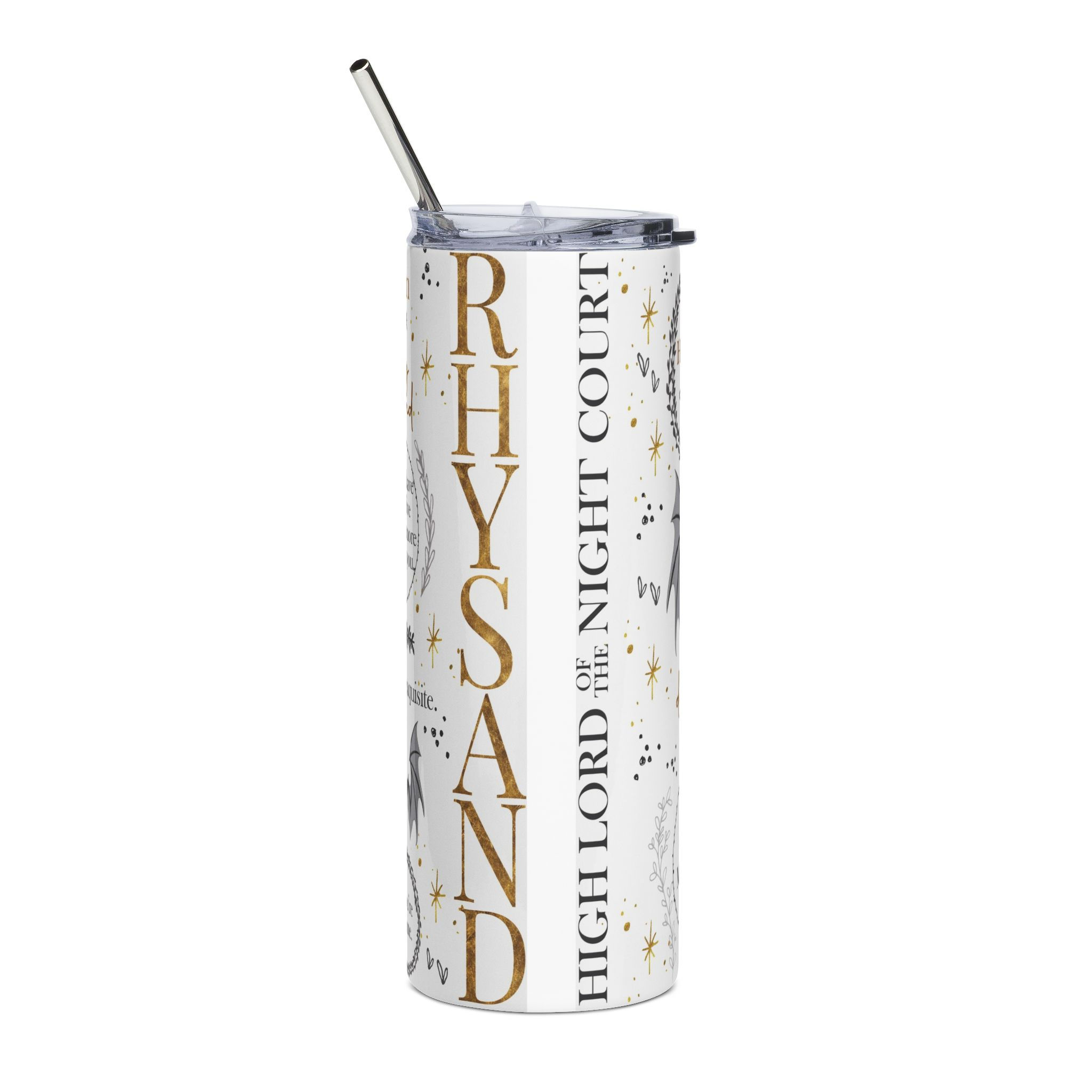 Reusable RHYSAND SJM, ACOTAR, Skinny Tumbler 20oz -  Romantasy, Bookish, Booktok