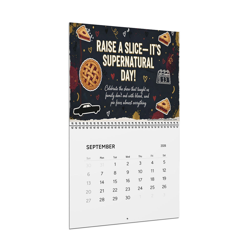 Thumbnail: September 2023 Supernatural calendar with pie illustrations
