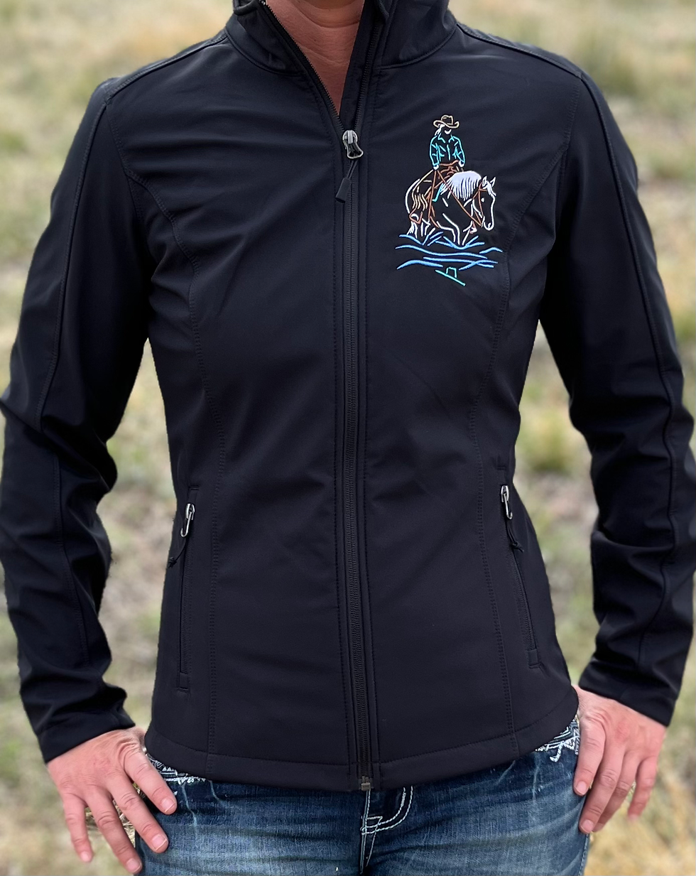 Thumbnail: Lady Trail Rider Crossing Water Softshell Jacket
