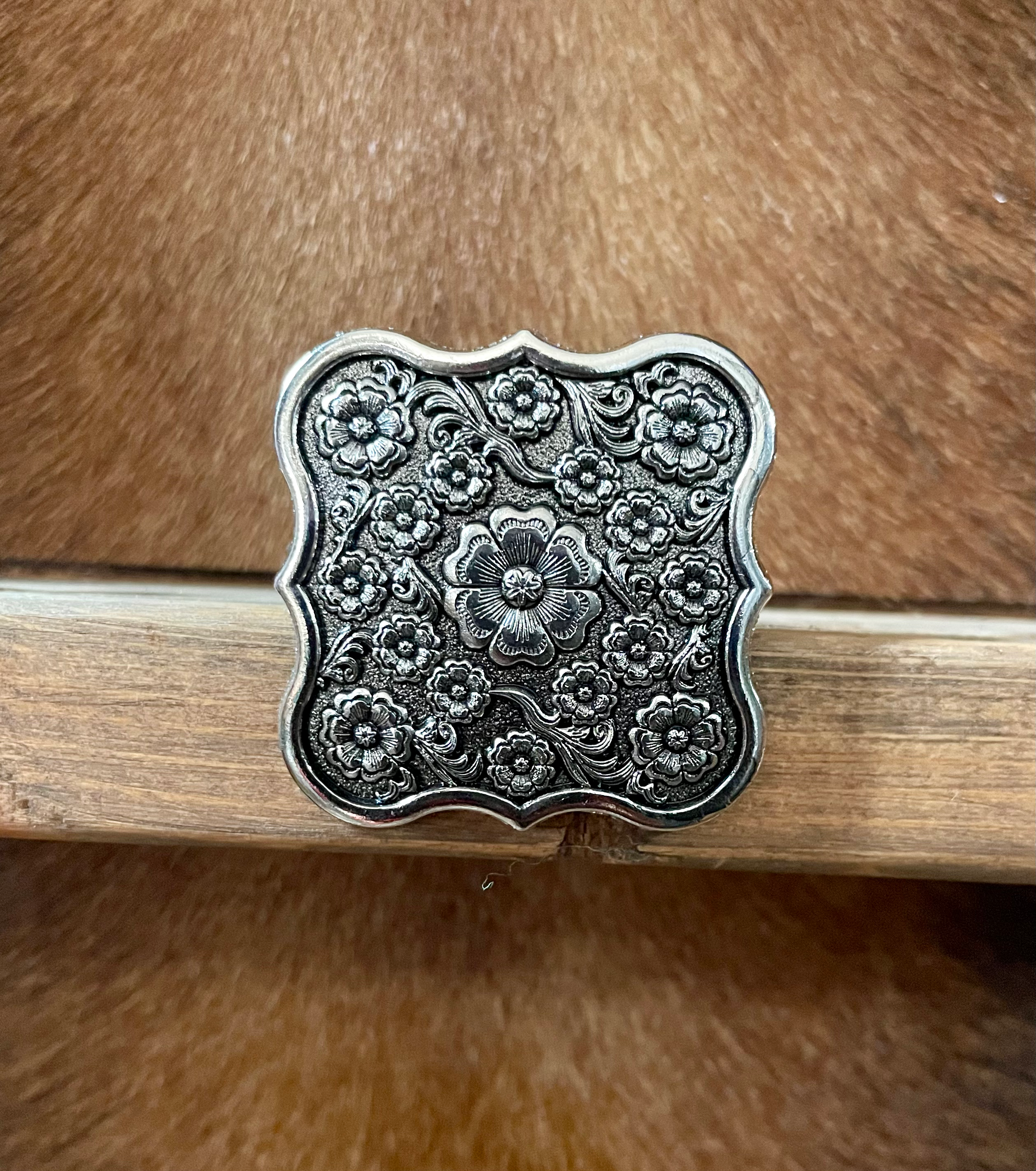 Floral Square Concho Slide SL155