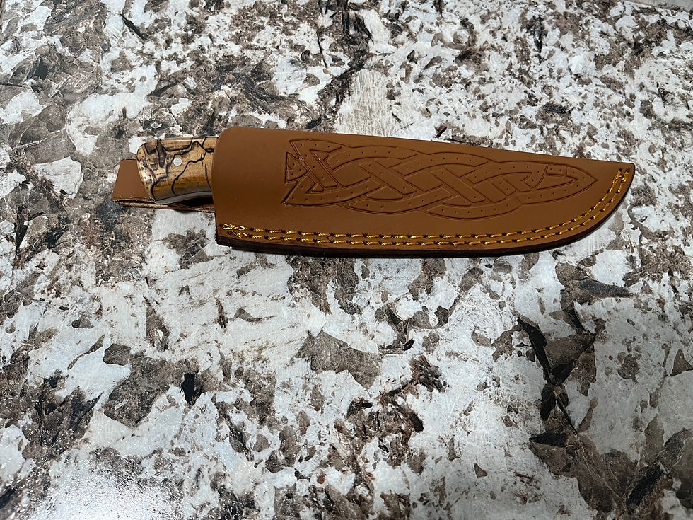 Thumbnail: DON FLYNN TEAR DROP DAMASCUS STEEL WITH STRAIGHT TAPER KNIFE K103