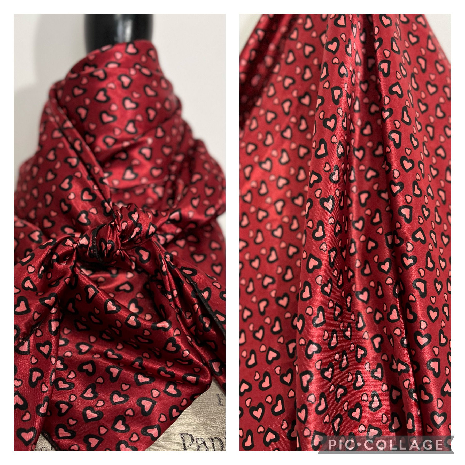 Red with pink hearts print AB629