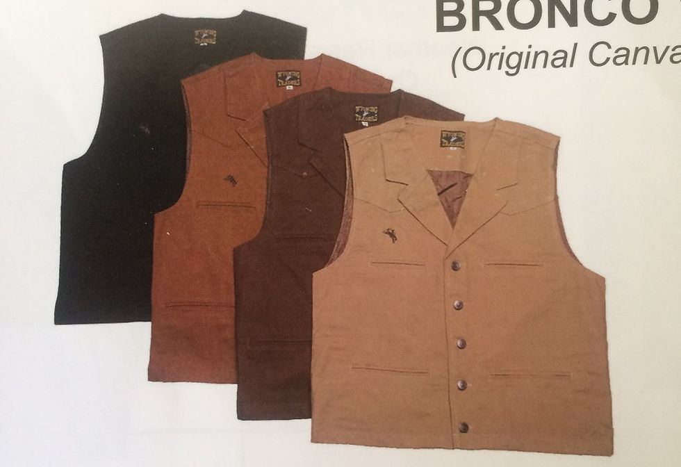 Thumbnail: MENS BRONCO CHOCOLATE CANVAS VEST XL