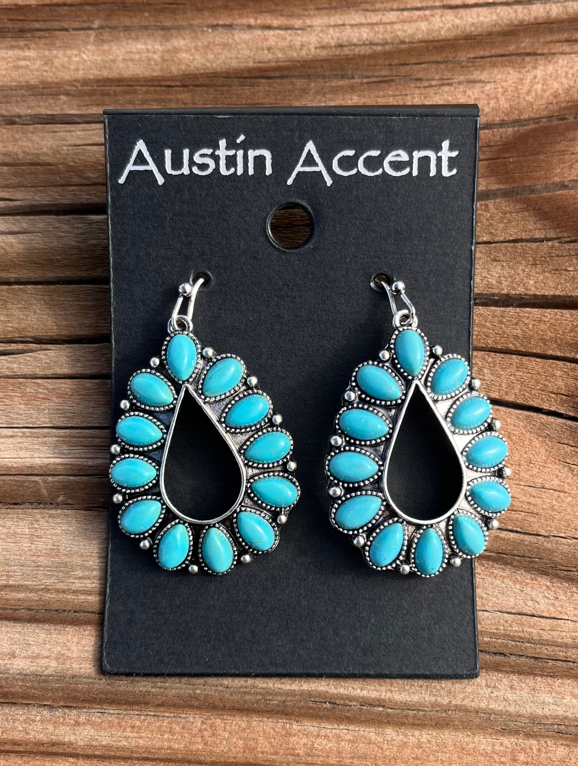 Silver and Turquoise Teardrop Earrings ER-C56S