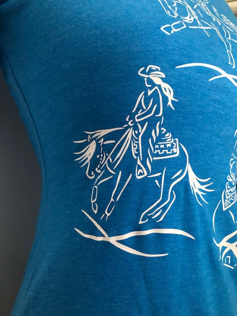 Thumbnail: Ladies  Blue Tee with Triple Reiner Design