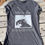 Thumbnail: RIDE FOR GUY LADIES GREY V-NECK TEE WITH IMAGE ON BACK