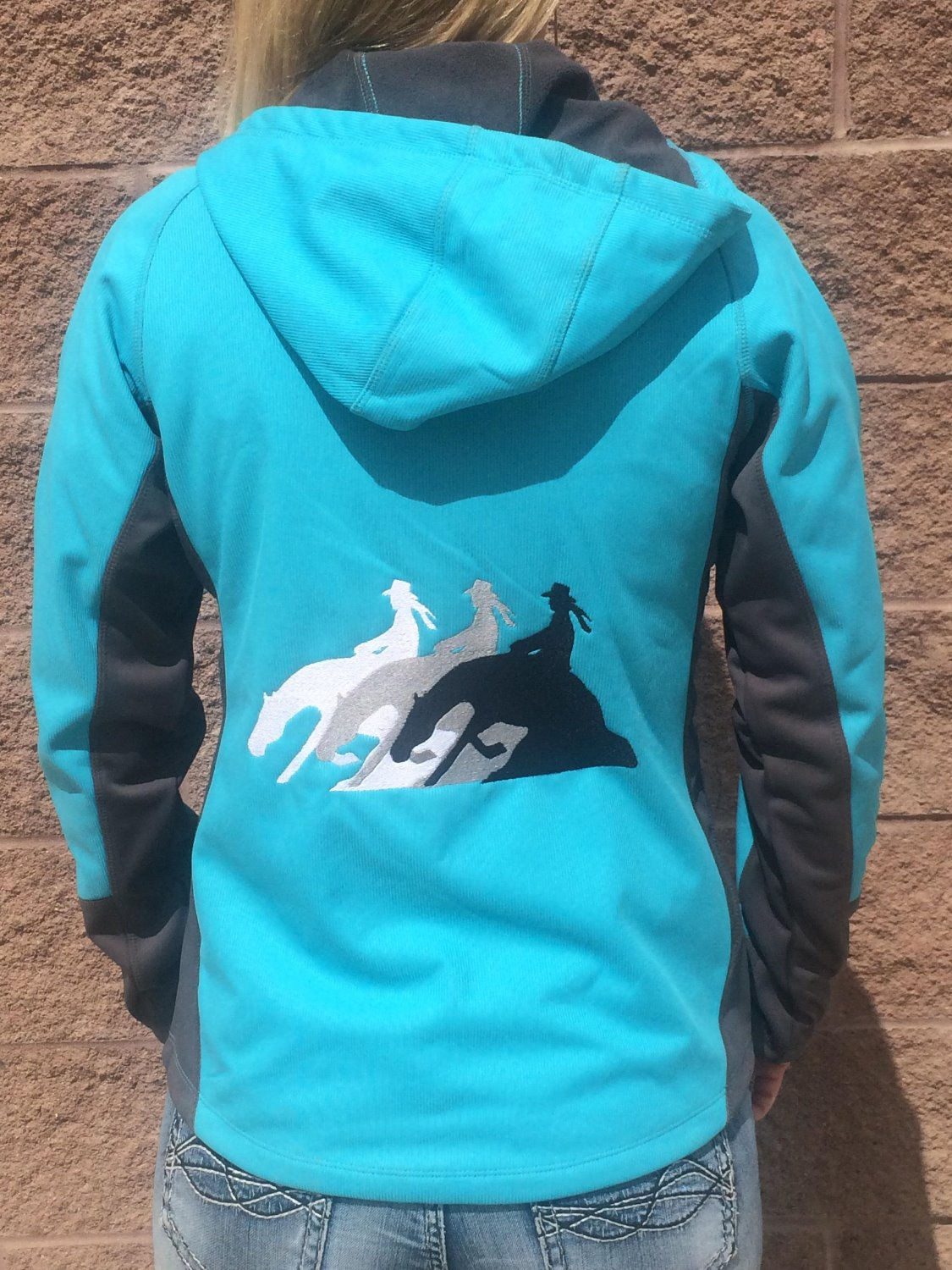 CYAN BLUE AND GRAY WITH 3 REINER DESIGN