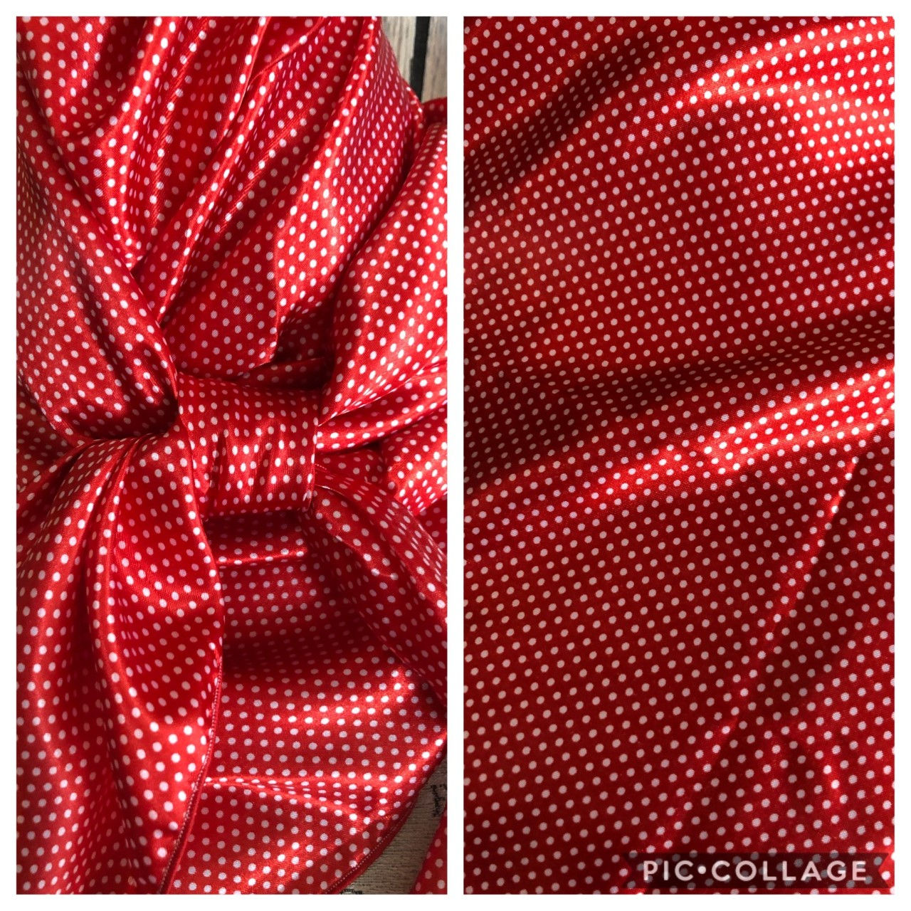 RED WITH TINY WHITE POLKA DOTS PRINT PD722