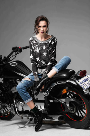 Woman in recycled denim