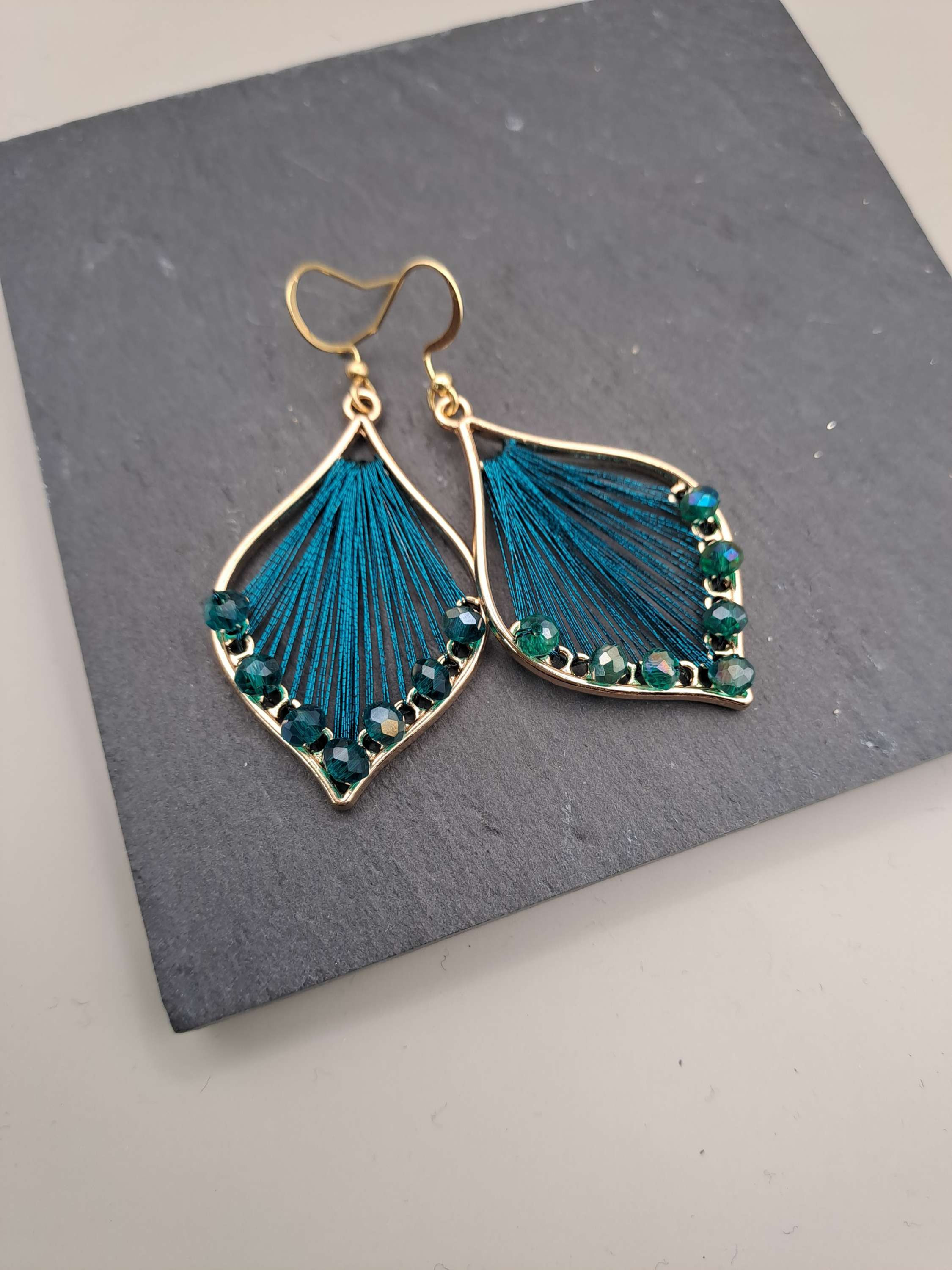 Ohrhänger "Petrol" - Edelstahl