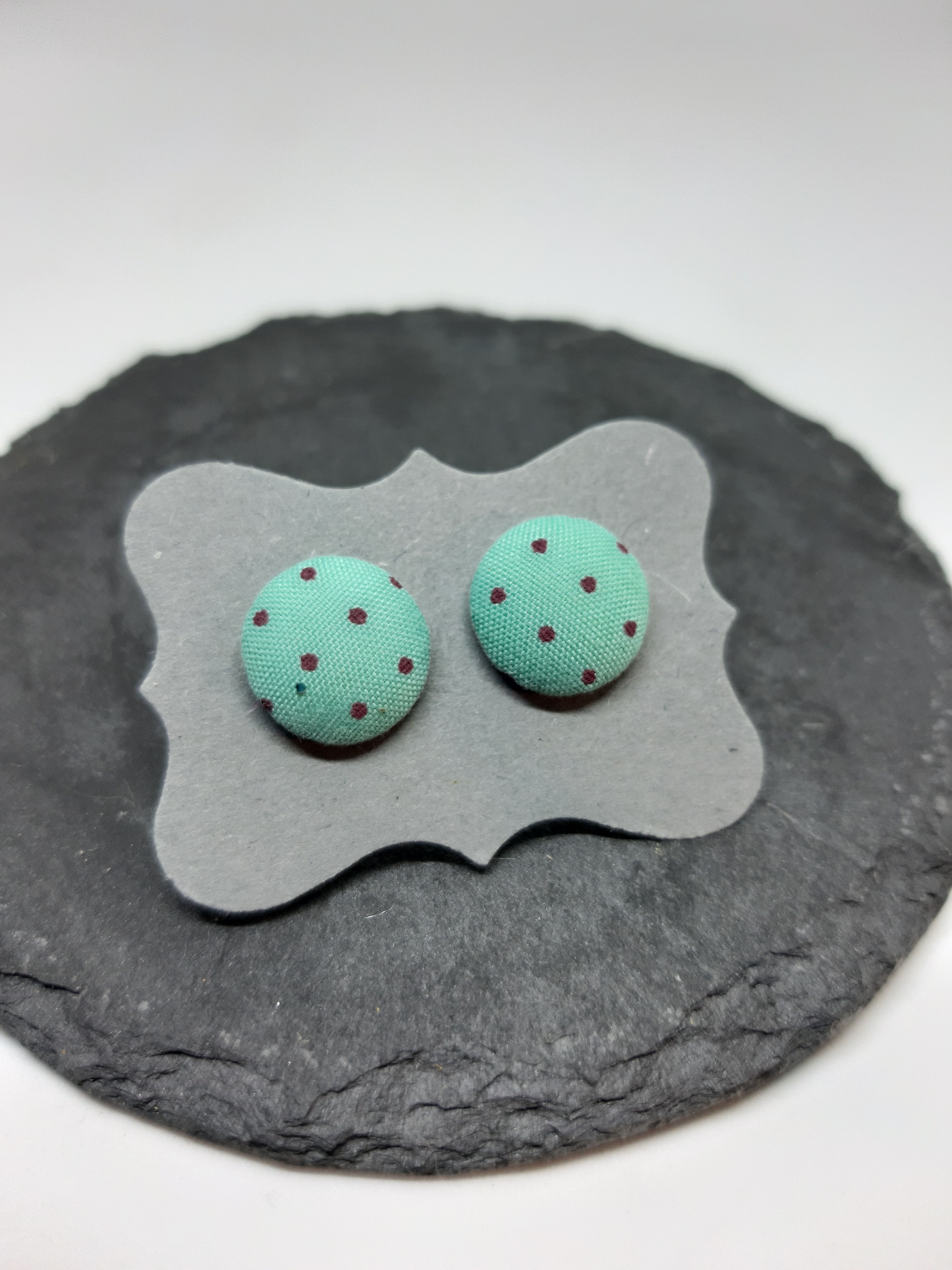 Ohrstecker "Stoffpünktchen" Edelstahl 