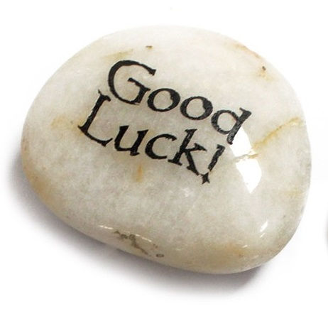 Thumbnail: Message Stones - LUCKY - Natural River Stones with message