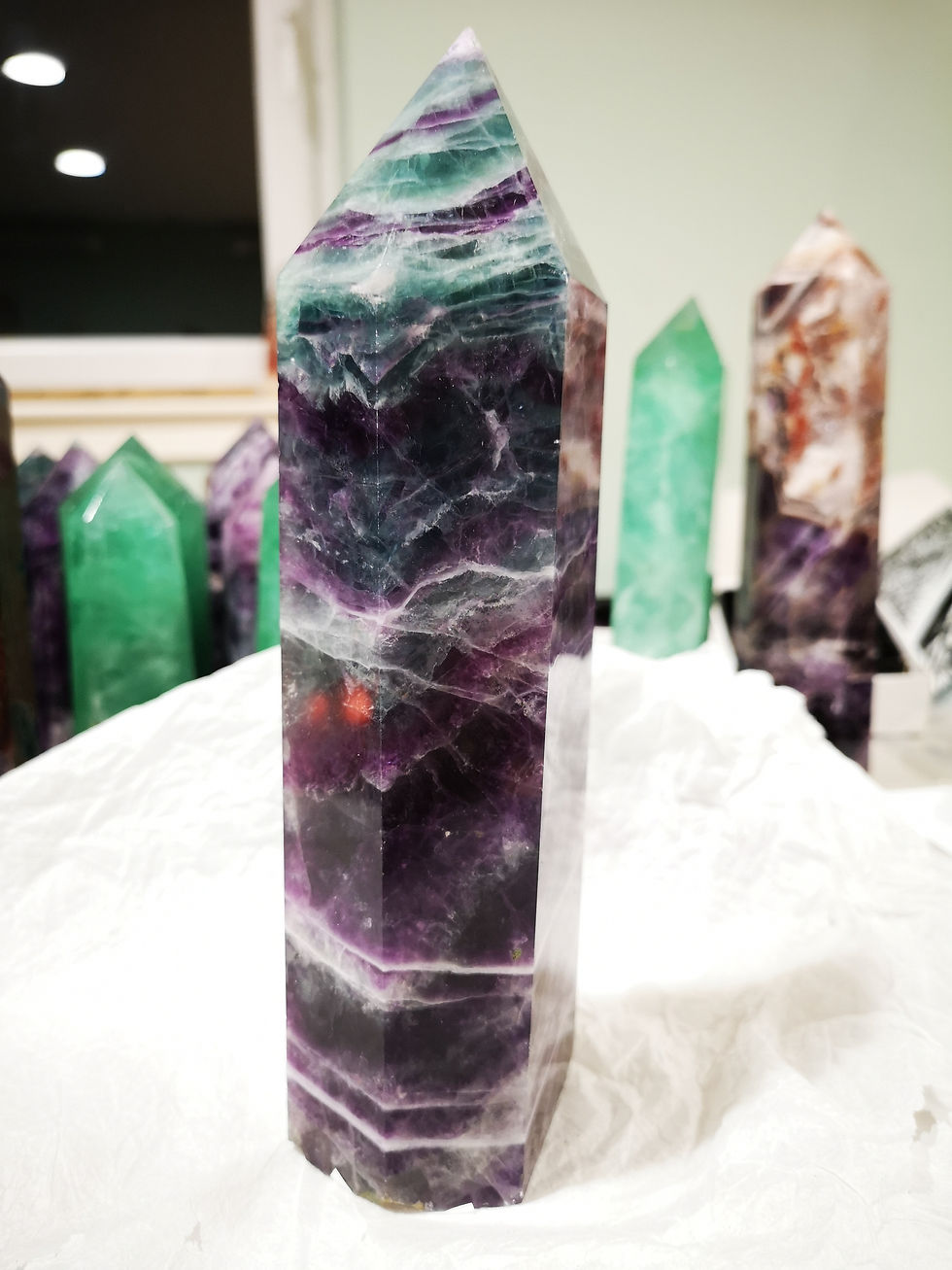 Thumbnail: GEM GRADED Fluorite Obelisk - Mexico. Stunning display (1.4kg - 250X70X48mm)