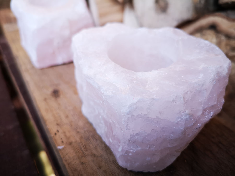 Thumbnail: Rose Quartz T-Light Candle Holders STUNNING