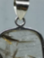 Thumbnail: Large Rutilated Angel Hair necklace (Solid silver setting and silver chain)