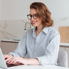 elegant-smiling-woman-glasses-striped-sh