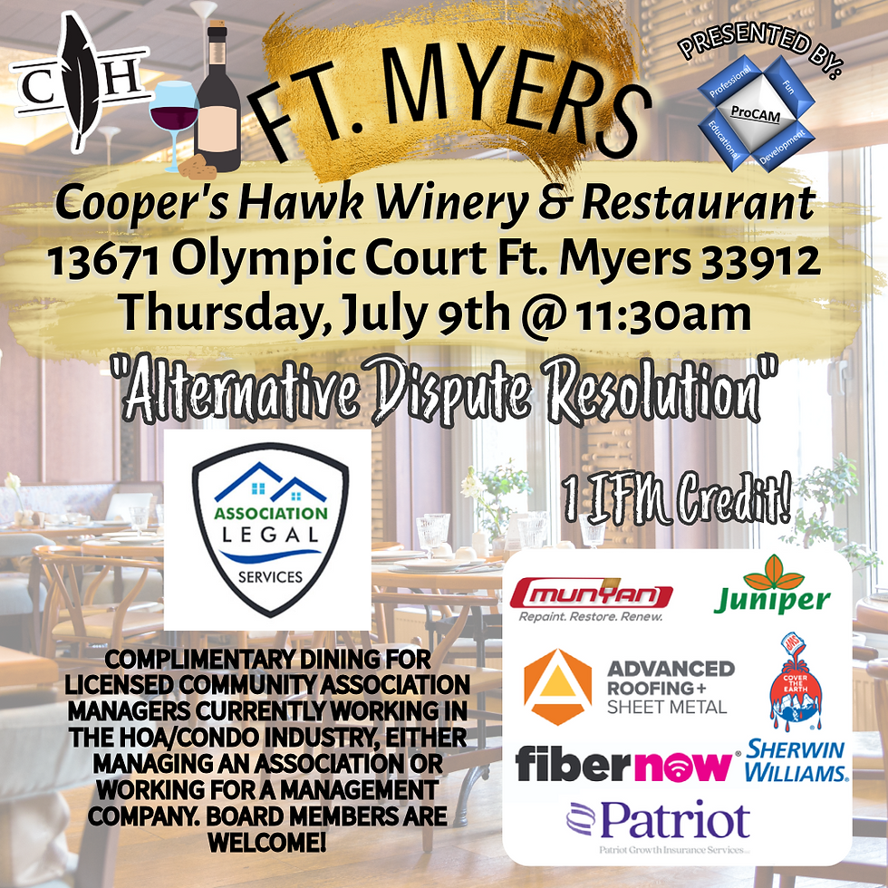 Fort Myers Cooper's Hawk Luncheon | Alternative Dispute Resolution by Association Legal Services