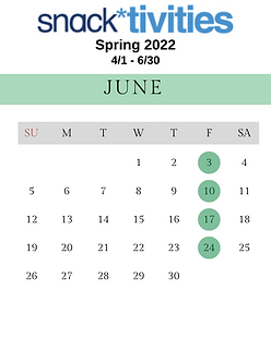 Friday Snacktivities - Spring 2022 Calendar