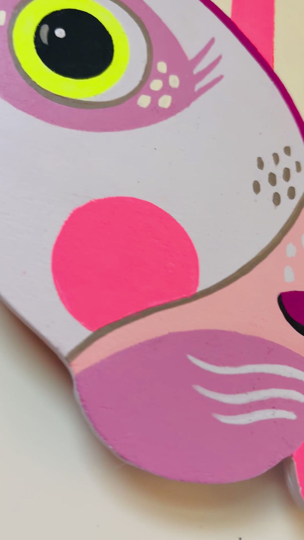 Thumbnail: Small Pink Cat Face Wall Hanging