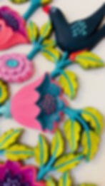 Thumbnail: Large Flowers and Birds Wall Hanging