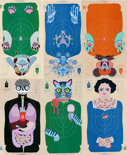 Prints of Painted Paper Shooting Targets | jenniferdavisart