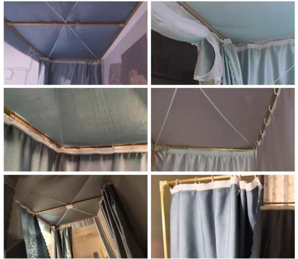 Thumbnail: Dormitory bed curtains and mosquito net Aluminium frame