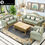 Thumbnail: European-style leather sofa combination living room 