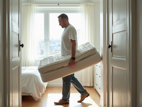 A Junk Solved employee removing a mattress