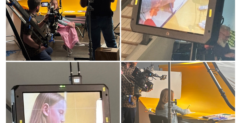 TN Kid Kaia Schrage on set