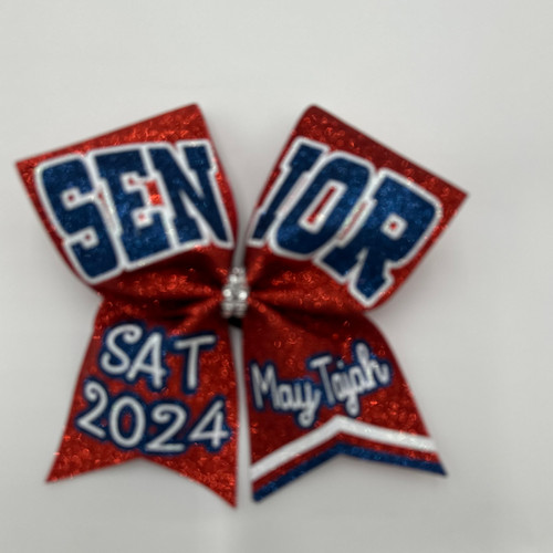 Senior Cheer Bow with Name and School | Game Time Custom