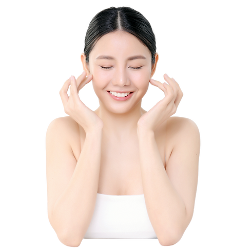 Model with firm youthful skin looking confident after an anti-wrinkle treatment
