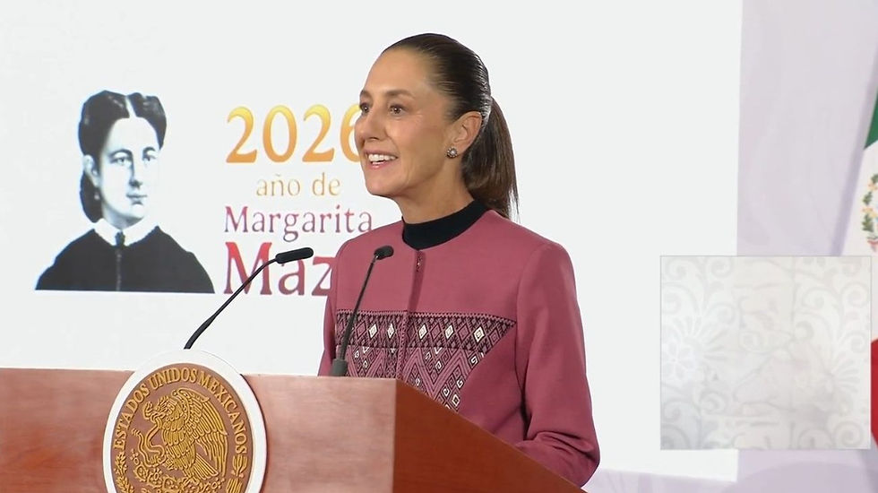 La presidenta Claudia Sheinbaum durante su conferencia matutina hablando sobre la prohibición de escuelas militarizadas.